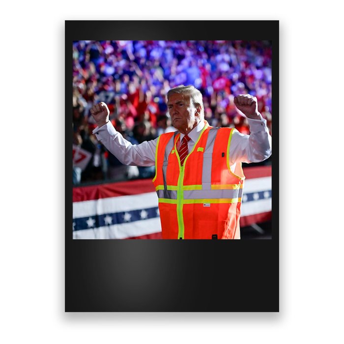 President Trump Garbage Truck Worker Vest Maga 2025 Poster