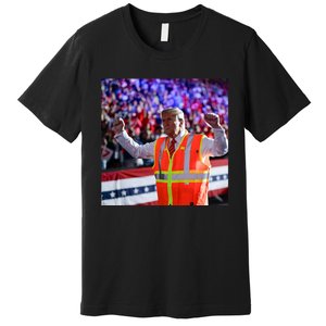 President Trump Garbage Truck Worker Vest Maga 2025 Premium T-Shirt