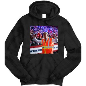 President Trump Garbage Truck Worker Vest Maga 2025 Tie Dye Hoodie