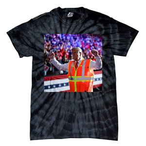 President Trump Garbage Truck Worker Vest Maga 2025 Tie-Dye T-Shirt