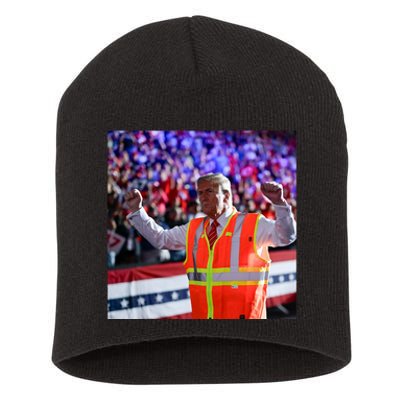 President Trump Garbage Truck Worker Vest Maga 2025 Short Acrylic Beanie