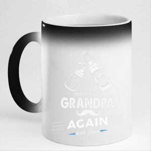 Promoted To Grandpa Again 2024 Pregnancy Announcement 11oz Black Color Changing Mug