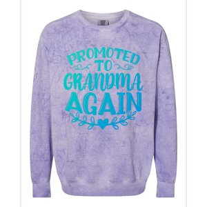 Promoted To Grandma Again Funny Gift Colorblast Crewneck Sweatshirt