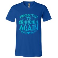 Promoted To Grandma Again Funny Gift V-Neck T-Shirt