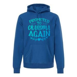 Promoted To Grandma Again Funny Gift Premium Hoodie