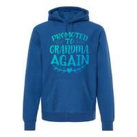 Promoted To Grandma Again Funny Gift Premium Hoodie