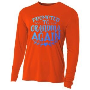 Promoted To Grandma Again Funny Gift Cooling Performance Long Sleeve Crew