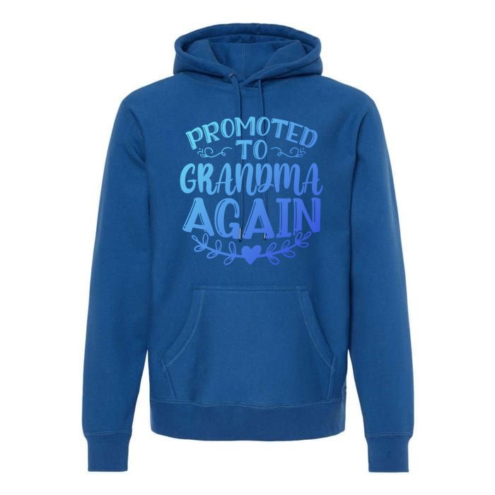 Promoted To Grandma Again Funny Gift Premium Hoodie