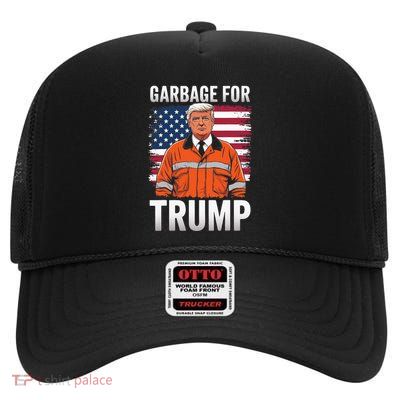 Proud Trump Garbage Supporter Garbage High Crown Mesh Back Trucker Hat