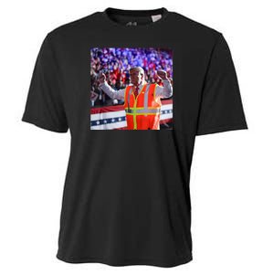 President Trump Garbage Truck Worker Vest Maga 2025 Cooling Performance Crew T-Shirt