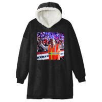 President Trump Garbage Truck Worker Vest Maga 2025 Hooded Wearable Blanket