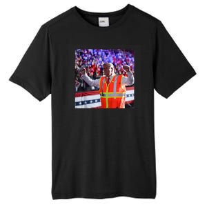 President Trump Garbage Truck Worker Vest Maga 2025 Tall Fusion ChromaSoft Performance T-Shirt