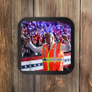 President Trump Garbage Truck Worker Vest Maga 2025 Coaster