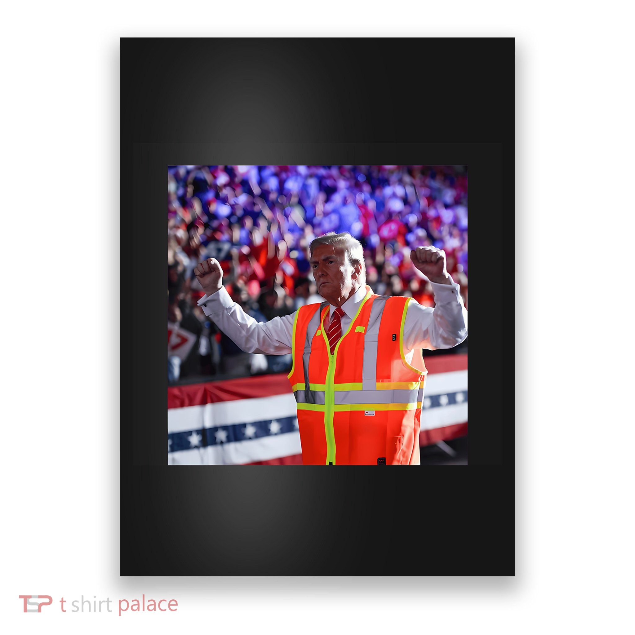 President Trump Garbage Truck Worker Vest Maga 2025 Poster