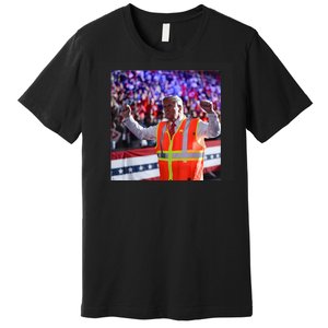 President Trump Garbage Truck Worker Vest Maga 2025 Premium T-Shirt