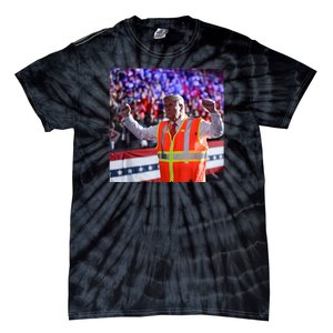 President Trump Garbage Truck Worker Vest Maga 2025 Tie-Dye T-Shirt