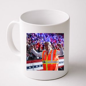 President Trump Garbage Truck Worker Vest Maga 2025 Coffee Mug