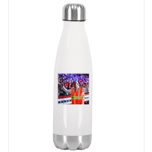 President Trump Garbage Truck Worker Vest Maga 2025 Stainless Steel Insulated Water Bottle