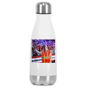 President Trump Garbage Truck Worker Vest Maga 2025 Stainless Steel Insulated Water Bottle