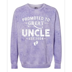 Promoted To Great Uncle 2024 Fathers Day First Time Dad Colorblast Crewneck Sweatshirt