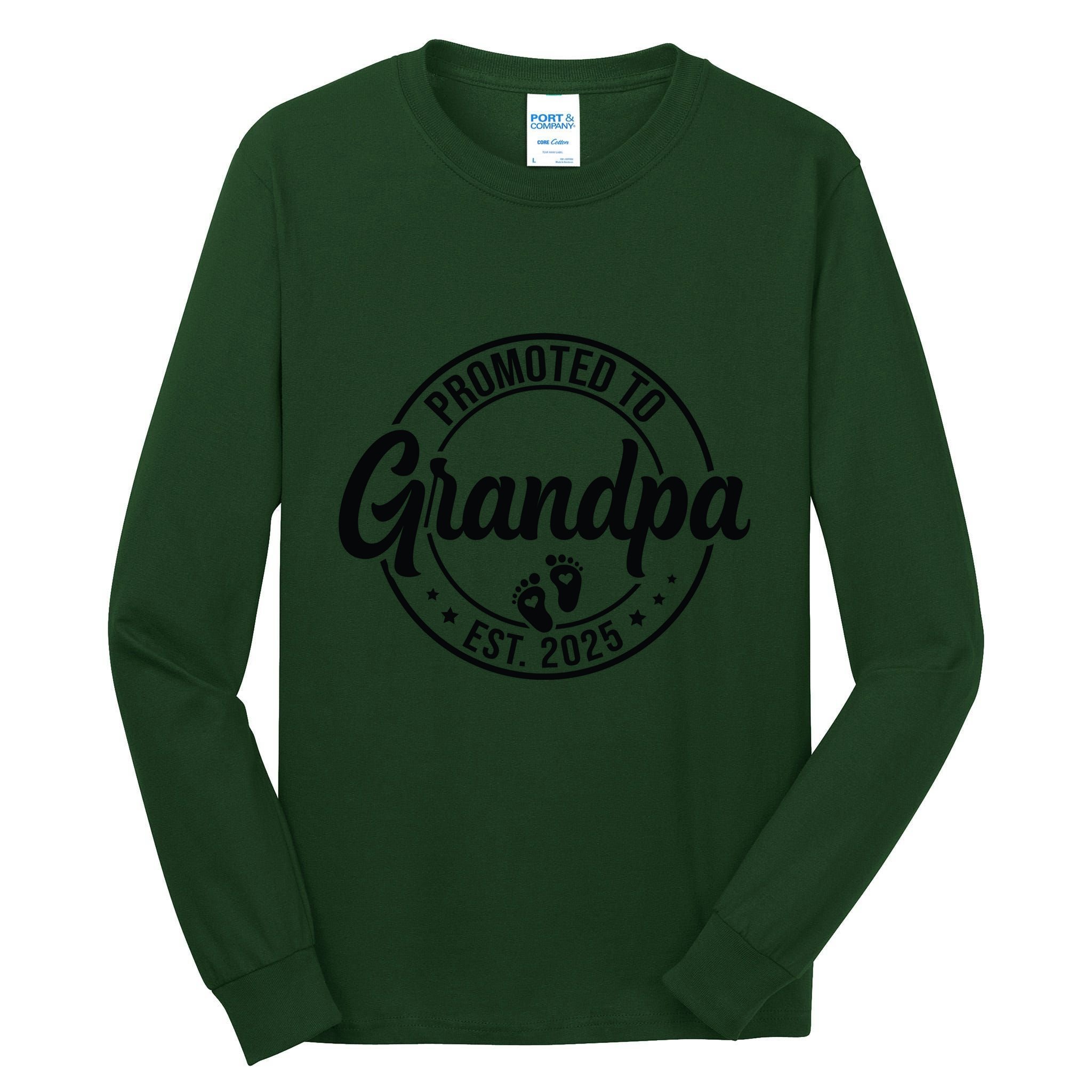 Promoted To Grandpa Est 2025 Tall Long Sleeve T-Shirt Promoted To Grandpa Est 2025 Tall Long Sleeve T-Shirt