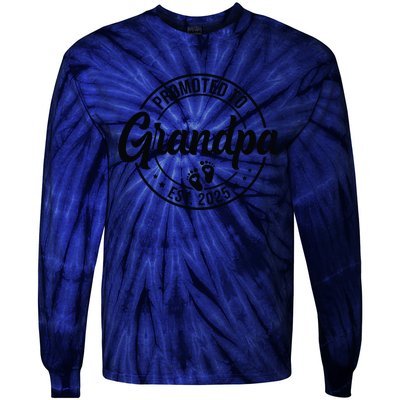 Promoted To Grandpa Est 2025 Tie-Dye Long Sleeve Shirt