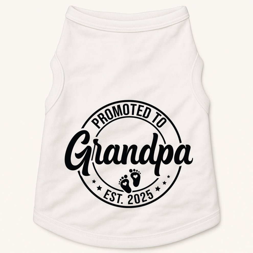 Promoted To Grandpa Est 2025 Doggie Tank