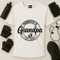 Promoted To Grandpa Est 2025 Cooling Performance Crew T-Shirt
