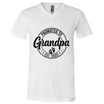Promoted To Grandpa Est 2025 V-Neck T-Shirt