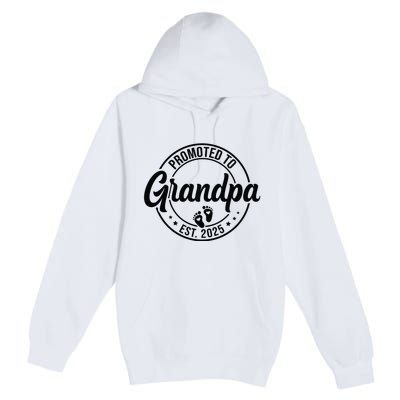 Promoted To Grandpa Est 2025 Premium Pullover Hoodie