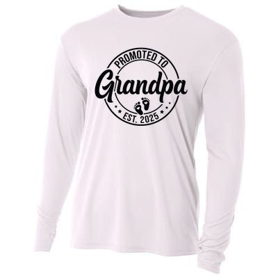 Promoted To Grandpa Est 2025 Cooling Performance Long Sleeve Crew