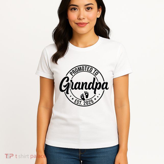 Promoted To Grandpa Est 2025 Womens T-Shirt