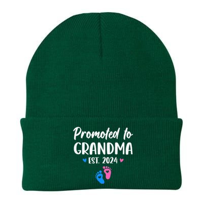 Promoted To Grandma Est 2024 New Grandma Grandmother Knit Cap Winter Beanie