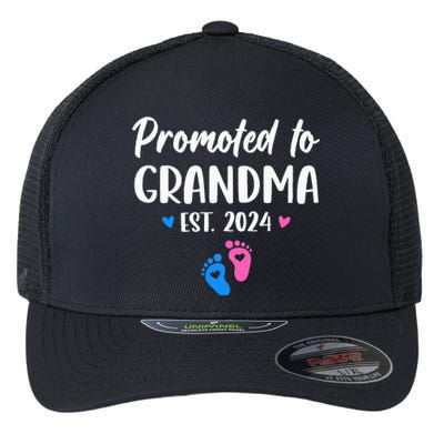 Promoted To Grandma Est 2024 New Grandma Grandmother Flexfit Unipanel Trucker Cap