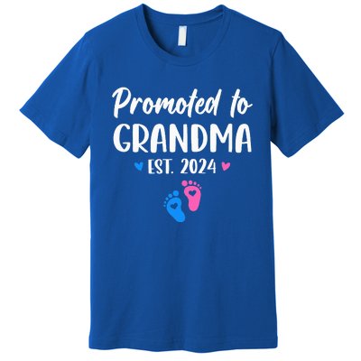 Promoted To Grandma Est 2024 New Grandma Grandmother Premium T-Shirt