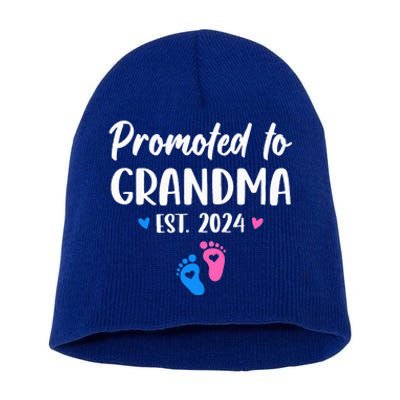 Promoted To Grandma Est 2024 New Grandma Grandmother Short Acrylic Beanie