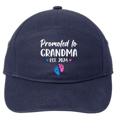 Promoted To Grandma Est 2024 New Grandma Grandmother 7-Panel Snapback Hat