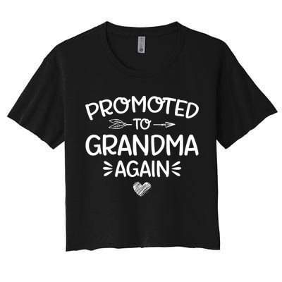 Promoted To Grandma Again New Nana Granny Mothers Day Crop Top