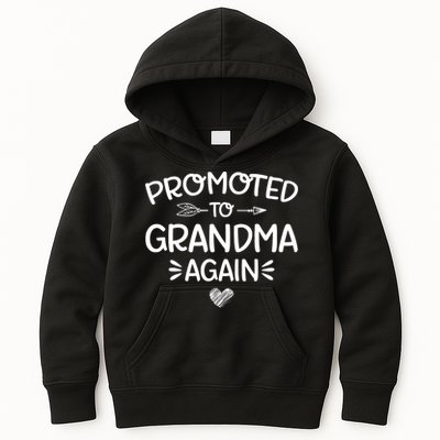 Promoted To Grandma Again New Nana Granny Mothers Day Kids Hoodie