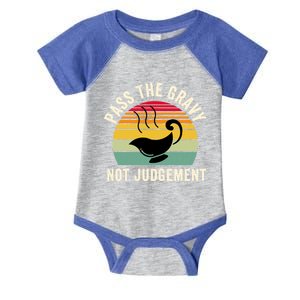 Pass The Gravy Not Judget Funny Thanksgiving Turkey Fami Gift Infant Baby Jersey Bodysuit