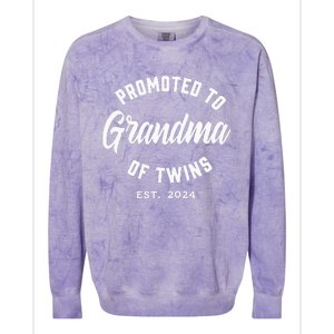 Promoted To Grandma Of Twins 2024 Twins Baby Announcement Colorblast Crewneck Sweatshirt