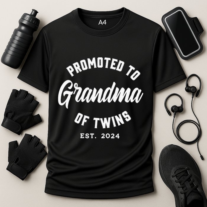Promoted To Grandma Of Twins 2024 Twins Baby Announcement Performance Shirt