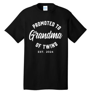 Promoted To Grandma Of Twins 2024 Twins Baby Announcement Tall T-Shirt