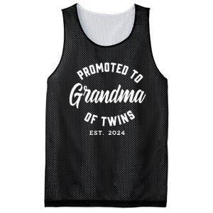 Promoted To Grandma Of Twins 2024 Twins Baby Announcement Mesh Reversible Basketball Jersey Tank