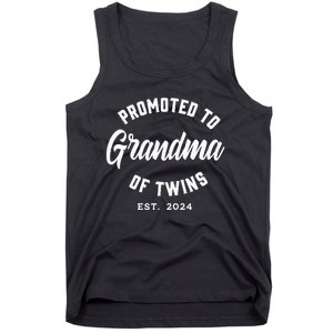 Promoted To Grandma Of Twins 2024 Twins Baby Announcement Tank Top