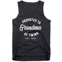 Promoted To Grandma Of Twins 2024 Twins Baby Announcement Tank Top