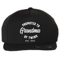Promoted To Grandma Of Twins 2024 Twins Baby Announcement Wool Snapback Cap