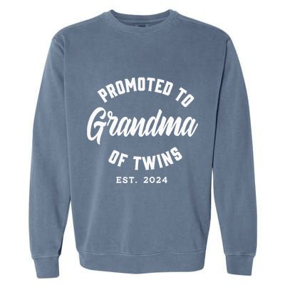 Promoted To Grandma Of Twins 2024 Twins Baby Announcement Garment-Dyed Sweatshirt