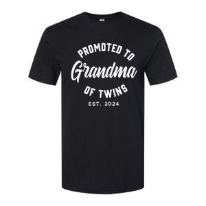 Promoted To Grandma Of Twins 2024 Twins Baby Announcement Softstyle CVC T-Shirt