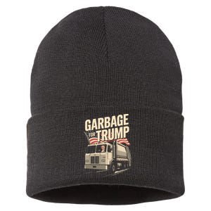 Proud Trump Garbage Supporter Garbage For Trump Garbage Sustainable Knit Beanie